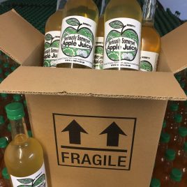 Box of 6 x 750ml Herby4 Seriously Somerset apple juice.